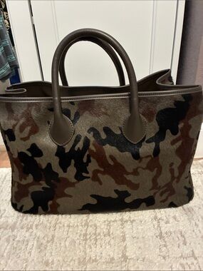 Mark and Graham Camouflage Patterned Women’s Tote Bag in Brown and Black